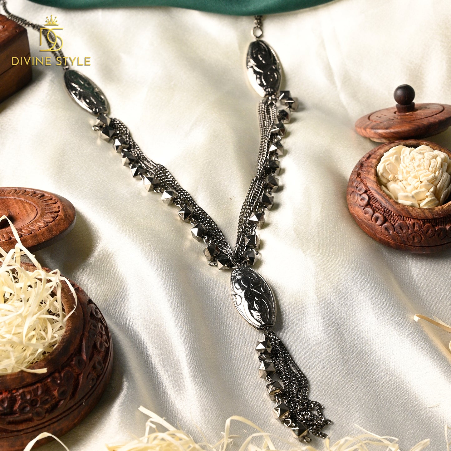 Divine Style Silver Metal Created Necklace