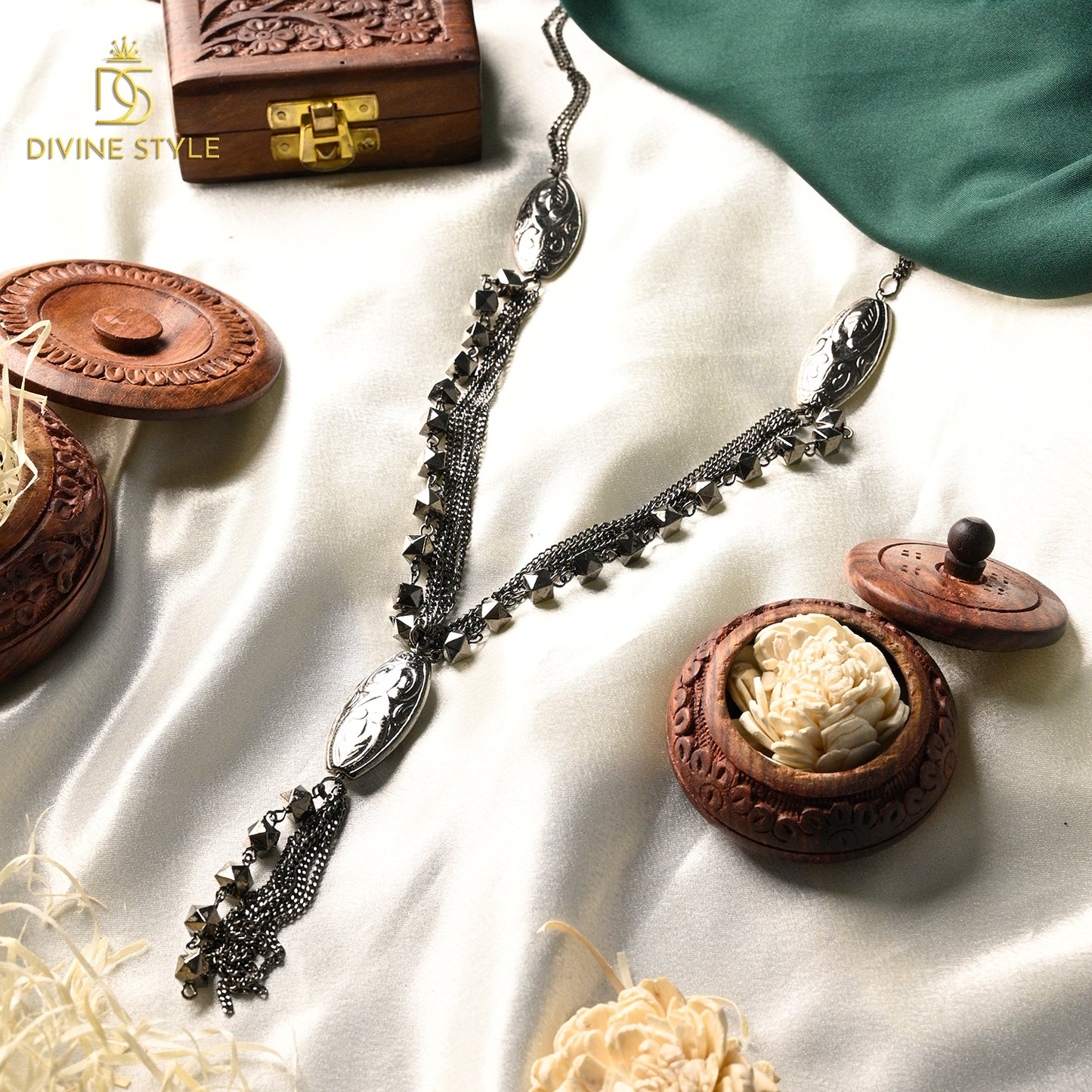 Divine Style Silver Metal Created Necklace