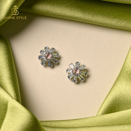 Divine Style Cubic Zirconia Necklace Set With Earring