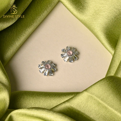 Divine Style Cubic Zirconia Necklace Set With Earring