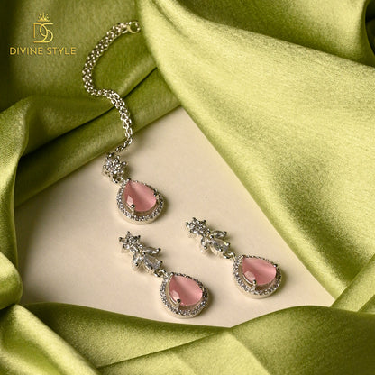 Divine Style Lab-Created Emerald Stone Necklace & Earrings