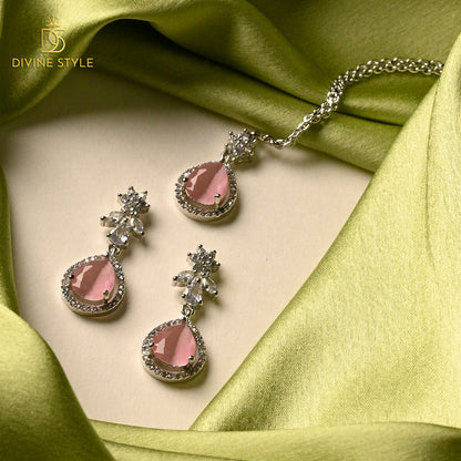 Divine Style Lab-Created Emerald Stone Necklace & Earrings