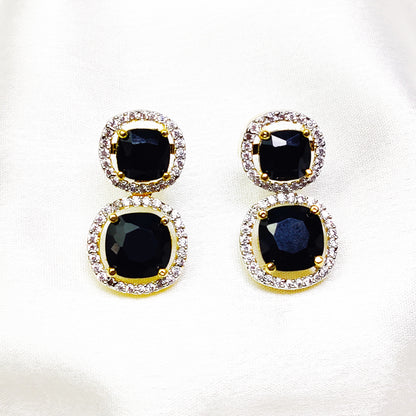 Divine Style Choker Necklace With Earrings (Black)