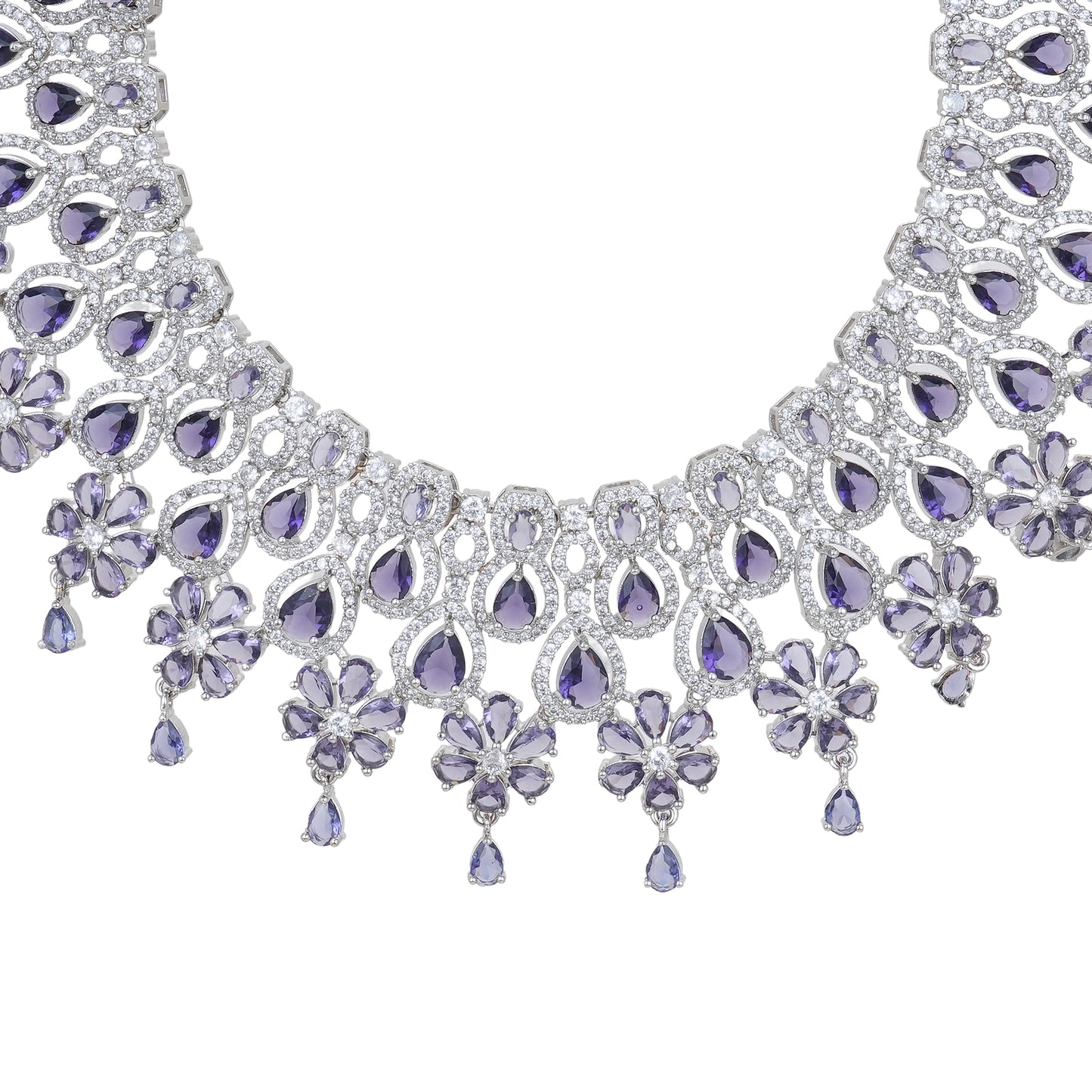 Divine American Diamond Antique Stone Necklace Set