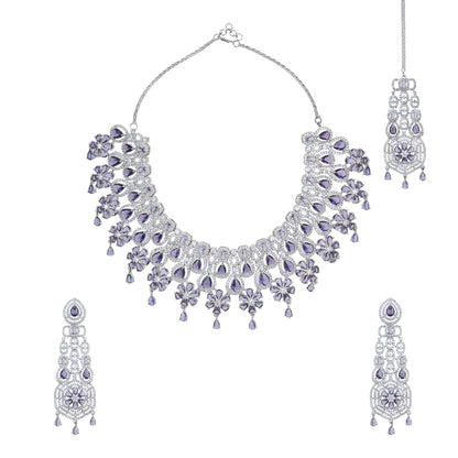 Divine American Diamond Antique Stone Necklace Set