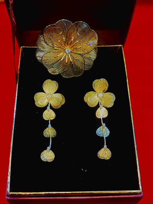 Korean Bracelet with long Earrings
