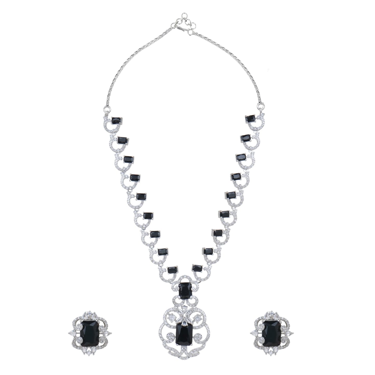 Divine Style Emarald Necklace With Earrings
